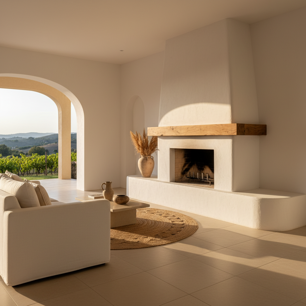 Elegancia Terrenal: El Auge de las Chimeneas con Sello Mediterráneo en el Diseño Contemporáneo